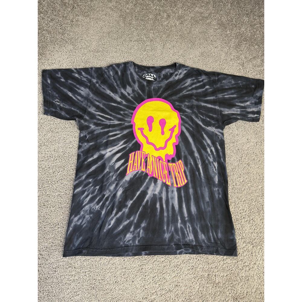 Call Your Mother Shirt Mens L Black Tie Dye Have A Nice Trip Psychedelic Casual